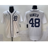 Men's Detroit Tigers #48 Brant Hurter White Cool Base Stitched Baseball Jersey