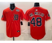 Men's Detroit Tigers #48 Mr. Miller Orange 2026 Alternate USA 250' Patch Vapor Premier Limited Stitched Baseball Jersey