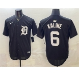 Men's Detroit Tigers #6 Al Kaline Black Limited Stitched Baseball Jersey