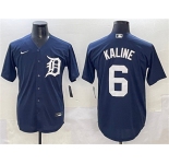 Men's Detroit Tigers #6 Al Kaline Navy Cool Base Stitched Baseball Jersey