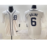 Men's Detroit Tigers #6 Al Kaline White Cool Base Stitched Baseball Jersey