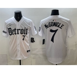 Men's Detroit Tigers #7 Kevin McGonigle 2026 White 'Motor Gothic Edition' Vapor Premier Limited Stitched Baseball Jersey