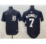 Men's Detroit Tigers #7 Kevin McGonigle Black Limited Stitched Baseball Jersey