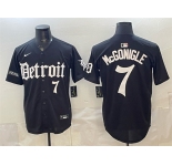 Men's Detroit Tigers #7 Kevin McGonigle Black 'Motor Gothic Edition' Vapor Premier Limited Stitched Baseball Jersey