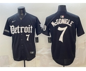 Men's Detroit Tigers #7 Kevin McGonigle Black 'Motor Gothic Edition' Vapor Premier Limited Stitched Baseball Jersey