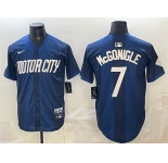 Men's Detroit Tigers #7 Kevin McGonigle Navy City Connect Cool Base Limited Stitched Jersey