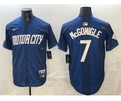 Men's Detroit Tigers #7 Kevin McGonigle Navy City Connect Cool Base Limited Stitched Jersey