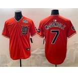 Men's Detroit Tigers #7 Kevin McGonigle Orange 2026 Alternate With Meijer Patch & USA 250' Patch Vapor Premier Limited Stitched Baseball Jersey
