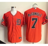 Men's Detroit Tigers #7 Kevin McGonigle Orange Cool Base Stitched Baseball Jersey