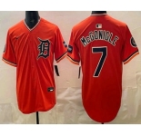 Men's Detroit Tigers #7 Kevin McGonigle Orange Limited Jersey