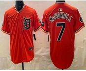 Men's Detroit Tigers #7 Kevin McGonigle Orange Limited Jersey