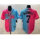 Men's Detroit Tigers #7 Kevin McGonigle Pink Blue Limited Stitched Baseball Jersey