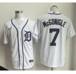 Men's Detroit Tigers #7 Kevin McGonigle White Cool Base Stitched Baseball Jersey