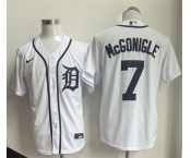 Men's Detroit Tigers #7 Kevin McGonigle White Cool Base Stitched Baseball Jersey