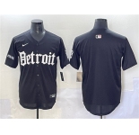 Men's Detroit Tigers Blank Black 'Motor Gothic Edition' Vapor Premier Limited Stitched Baseball Jersey