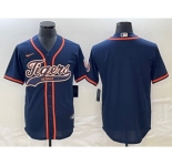 Men's Detroit Tigers Blank Navy Cool Base Stitched Baseball Jersey