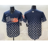 Men's Detroit Tigers Blank Navy With Patch Vapor Premier Limited Stitched Baseball Jersey