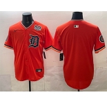 Men's Detroit Tigers Blank Orange 2026 Alternate USA 250' Patch Vapor Premier Limited Stitched Baseball Jersey