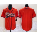 Men's Detroit Tigers Blank Orange Cool Base Stitched Baseball Jersey