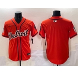 Men's Detroit Tigers Blank Orange With Patch Vapor Premier Limited Stitched Baseball Jersey