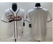 Men's Detroit Tigers Blank White Cool Base Stitched Baseball Jersey
