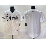 Men's Detroit Tigers Blank White 'Motor Gothic Edition' Vapor Premier Limited Stitched Baseball Jersey