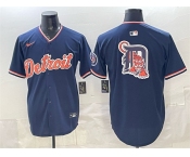 Men's Detroit Tigers Team Big Logo Navy 2026 Alternate Vapor Premier Limited Stitched Baseball Jersey