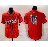 Men's Detroit Tigers Team Big Logo Orange With Patch Vapor Premier Limited Stitched Baseball Jersey
