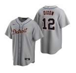 Men's Nike Detroit Tigers #12 Brandon Dixon Gray Road Stitched Baseball Jersey
