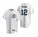 Men's Nike Detroit Tigers #12 Brandon Dixon White Home Stitched Baseball Jersey