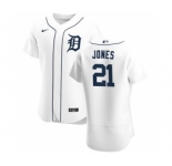 Men's Nike Detroit Tigers #21 JaCoby Jones White Home 2020 Authentic Player Baseball Jersey
