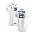Men's Nike Detroit Tigers #28 Niko Goodrum White Home 2020 Authentic Player Baseball Jersey