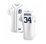 Men's Nike Detroit Tigers #34 Jake Rogers White Home 2020 Authentic Player Baseball Jersey
