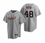 Men's Nike Detroit Tigers #48 Matthew Boyd Gray Road Stitched Baseball Jersey