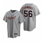 Men's Nike Detroit Tigers #56 Spencer Turnbull Gray Road Stitched Baseball Jersey