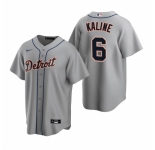 Men's Nike Detroit Tigers #6 Al Kaline Gray Road Stitched Baseball Jersey