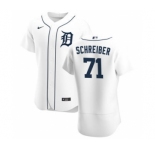 Men's Nike Detroit Tigers #71 John Schreiber White Home 2020 Authentic Player Baseball Jersey