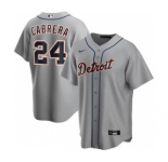 Men's Nike Tigers #24 Miguel Cabrera Gray 2020 Baseball Cool Base Jersey