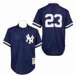 Men's Mitchell and Ness 1995 New York Yankees #23 Don Mattingly Replica Blue Throwback MLB Jersey