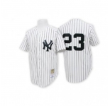 Men's Mitchell and Ness New York Yankees #23 Don Mattingly Replica White Throwback MLB Jersey
