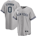 Men's New York Yankees #0 Marcus Stroman Gray Cool Base Stitched Baseball Jersey