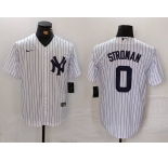 Men's New York Yankees #0 Marcus Stroman White Cool Base Stitched Jersey