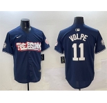 Men's New York Yankees #11 Anthony Volpe Navy Bronx Graffiti Vapor Limited Stitched Baseball Jersey