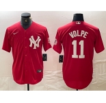 Men's New York Yankees #11 Anthony Volpe Red Fashion Cool Base Jersey