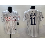 Men's New York Yankees #11 Anthony Volpe White Bronx Graffiti Vapor Limited Stitched Baseball Jersey