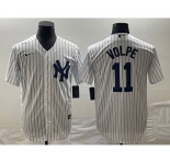 Men's New York Yankees #11 Anthony Volpe White Stitched MLB Cool Base Nike Jersey