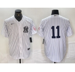 Men's New York Yankees #11 Anthony Volpe White With Patch 2024 Cool Base Stitched Jersey