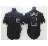 Men's New York Yankees #2 Derek Jeter Authentic Black Nike MLB Jersey