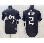 Men's New York Yankees #2 Derek Jeter Black 'Gothic Legacy Edition' Vapor Premier Limited Stitched Baseball Jersey