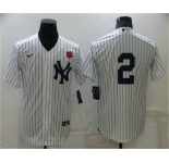 Men's New York Yankees #2 Derek Jeter NEW White No Name Stitched MLB Nike Cool Base Throwback Jersey